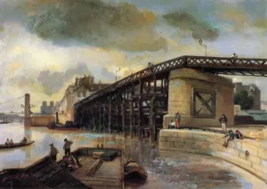 Le Pont de l'Estacade painting by Johan-Barthold Jongkind