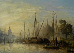 Le Port de Rotterdam by Johan-Barthold Jongkind - Oil Painting Reproduction