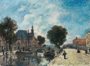 Le Spui a La Haye by Johan Barthold Jongkind Oil Painting