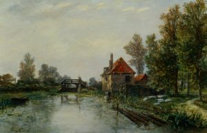 Lecluse Holland Oil painting by Johan-Barthold Jongkind