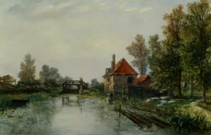 Lecluse Holland painting by Johan-Barthold Jongkind