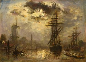 Les moulins de Rotterdam by Johan Barthold Jongkind Oil Painting