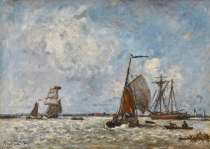 L'Estuaire, Belgique  by Johan Barthold Jongkind Oil Painting