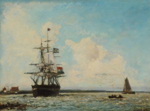 Marine. Le Grand Canal de Dordrecht by Johan Barthold Jongkind Oil Painting