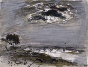 Marine par gros temps by Johan Barthold Jongkind Oil Painting