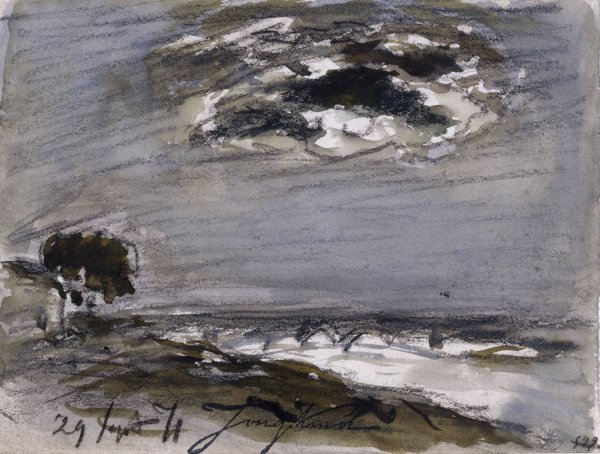 Marine par gros temps  by Johan Barthold Jongkind - Hand-Painted Oil Painting Reproduction