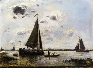 Near Dordrecht by Johan-Barthold Jongkind - Oil Painting Reproduction