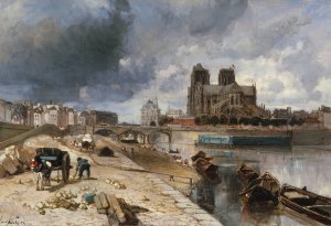 Notre-Dame vue du quai de la Tournelle Oil painting by Johan Barthold Jongkind