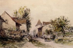 Peasants Returning to the Farm by Johan-Barthold Jongkind Oil Painting