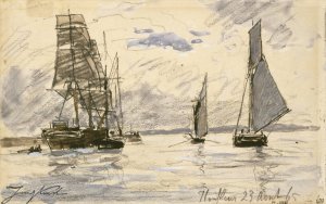 Port de Honfleur by Johan Barthold Jongkind Oil Painting