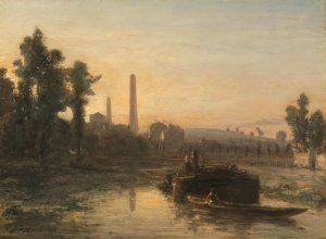 River View in France, possibly near Pontoise by Johan Barthold Jongkind Oil Painting