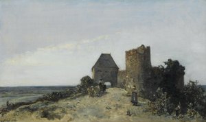 Ruins of the Rosemont castle by Johan Barthold Jongkind Oil Painting