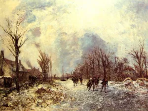 Skaters in Holland by Johan-Barthold Jongkind Oil Painting