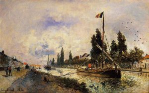 The Barge on the Canal near Paris by Johan-Barthold Jongkind Oil Painting