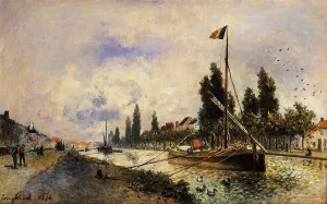The Barge on the Canal near Paris by Johan-Barthold Jongkind - Oil Painting Reproduction