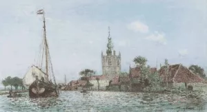 The Church of Overschie by Johan-Barthold Jongkind Oil Painting