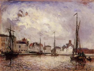 The Harbor: the Brussels Warehouse District by Johan-Barthold Jongkind Oil Painting