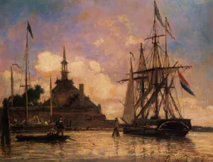 The Port of Rotterdam II by Johan-Barthold Jongkind Oil Painting