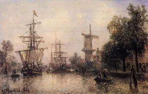 The Port of Rotterdam by Johan-Barthold Jongkind - Oil Painting Reproduction
