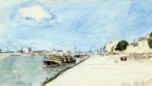 The Quai de Bercy by Johan-Barthold Jongkind Oil Painting
