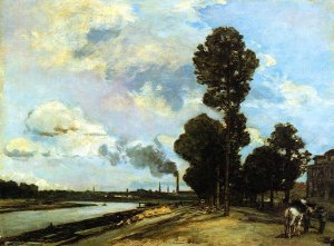 The Seine at Saint-Denis by Johan-Barthold Jongkind Oil Painting