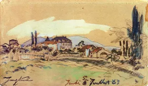 The Village Oil painting by Johan-Barthold Jongkind