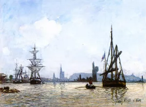 View of Rouen painting by Johan-Barthold Jongkind