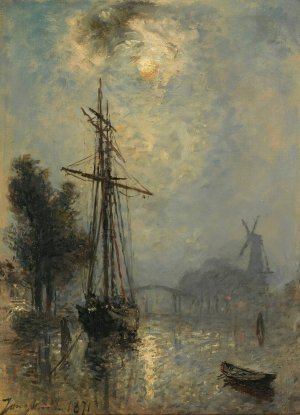 Vue Du Port D'overschie Oil painting by Johan Barthold Jongkind