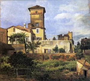Scene of the Villa Malta by Johan Christian Clausen Dahl Oil Painting