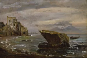 Beach near Posillipo by Johan Christian Dahl Oil Painting