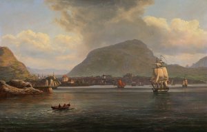 Bergen seen from the northern Inlet by Johan Christian Dahl Oil Painting