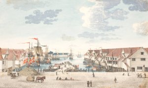 Brygge i Bergen by Johan Christian Dahl Oil Painting