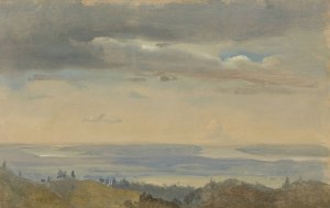 Cloud Study with River Landscape by Johan Christian Dahl Oil Painting