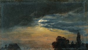 Clouds In Moonlight by Johan Christian Dahl Oil Painting