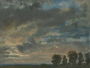Clouds in the Evening by Johan Christian Dahl Oil Painting