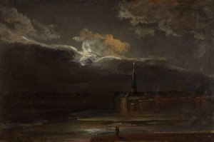 Dresden in Moonlight by Johan Christian Dahl Oil Painting