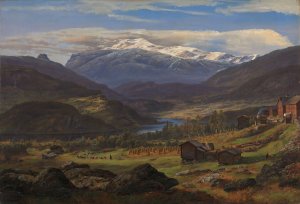 From Hjelle in Valdres Oil painting by Johan Christian Dahl
