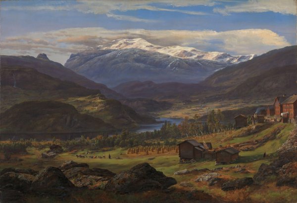 From Hjelle in Valdres  by Johan Christian Dahl - Hand-Painted Oil Painting Reproduction