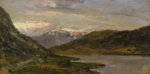 Landscape at Nystuen on Filefjell by Johan Christian Dahl Oil Painting