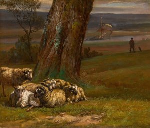 Landscape by the River Elbe by Johan Christian Dahl Oil Painting
