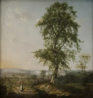 Landscape with a Big Tree by Johan Christian Dahl Oil Painting