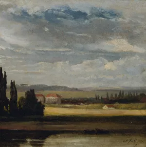 Landschaftsblick mit hohem Wolkenhimmel by Johan Christian Dahl Oil Painting