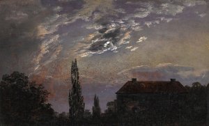 Moonlit Landscape by Johan Christian Dahl Oil Painting