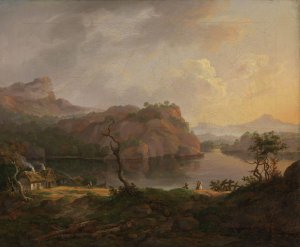 Nordic Landscape with a dead Tree by Johan Christian Dahl Oil Painting
