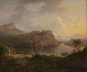 Nordic Landscape with a dead Tree by Johan Christian Dahl Oil Painting