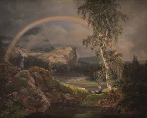 Norwegian Landscape with a Rainbow Oil painting by Johan Christian Dahl