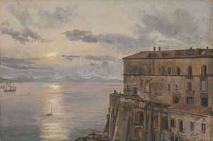 The Barracks at Pizzofalcone, Naples by Johan Christian Dahl Oil Painting