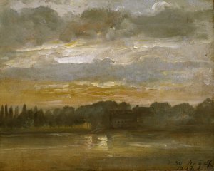 The Elb in the Evening by Johan Christian Dahl Oil Painting