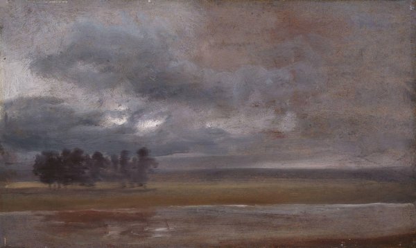 The Elbe in Rain by Johan Christian Dahl - Hand-Painted Oil Painting Reproduction