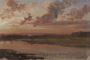The Elbe in the Evening by Johan Christian Dahl Oil Painting
